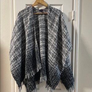 Elegant Black and White Poncho